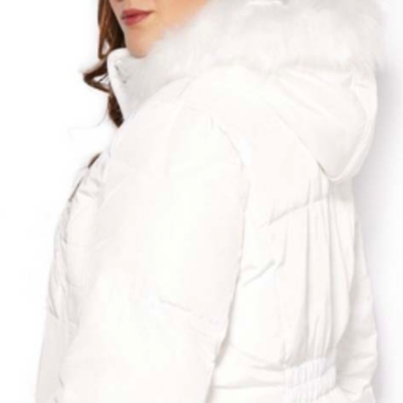 COAT, DOWN BLEND, BLANC DE BLANC (WHITE), SZ 4X, REMOVABLE HOOD, ZIP POCKETS, - Picture 5 of 6